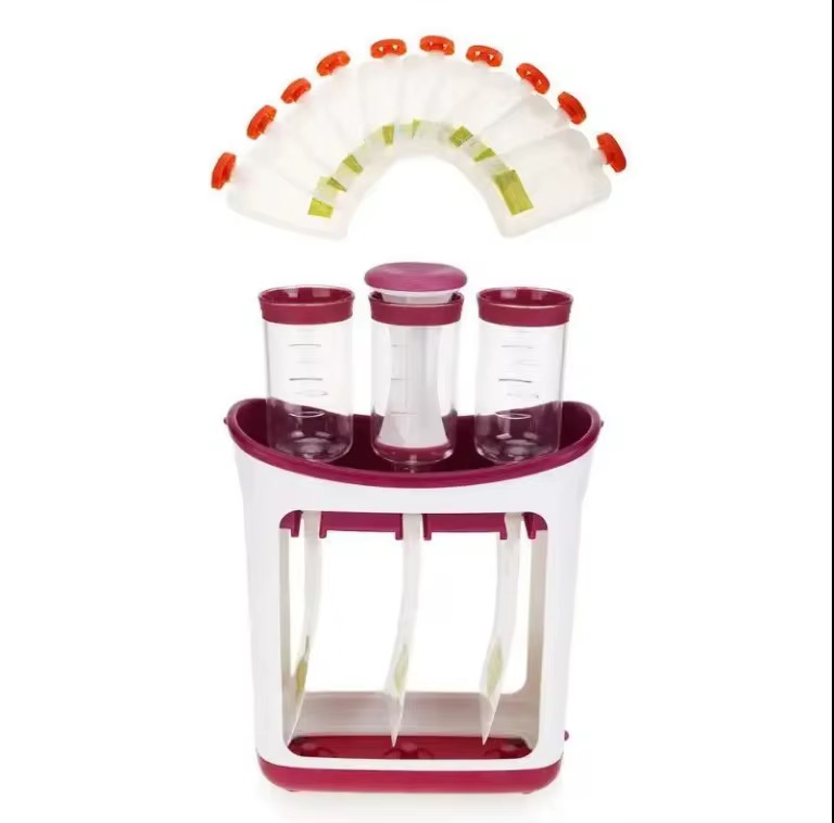 Squeeze Station Food maker With 10 Reusable Bags, 3 Dispensers Squeeze Station For Homemade Baby