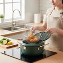 Double Ears mini Deep fryer pot with filter basket