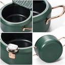 Double Ears mini Deep fryer pot with filter basket