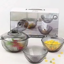 Portable travel tableware with Lid eco friendly modern salad plate and glasses