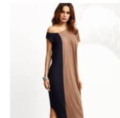 Summer dress one shoulder side split 2color
