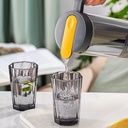 Glass water/juice jug with 4 pcs cups minimalist design with lid 32 oz