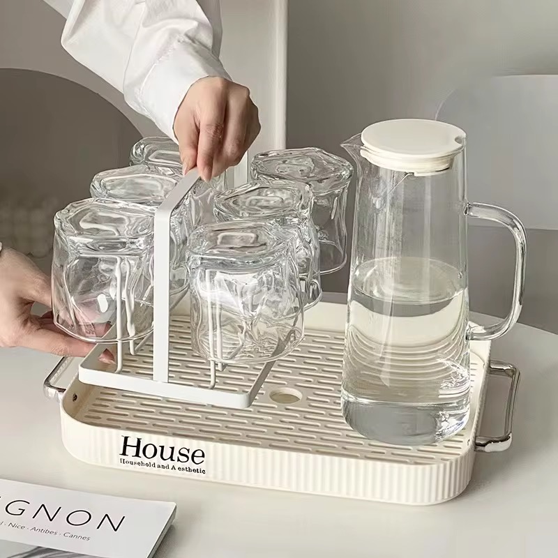 6 PCS DRINKING GLASS WATER BOTTLE SET OF 6