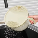 MULTIFUNCTIONAL DRAIN BASKETS KITCHEN STORAGE CONTAINERS WITH LID