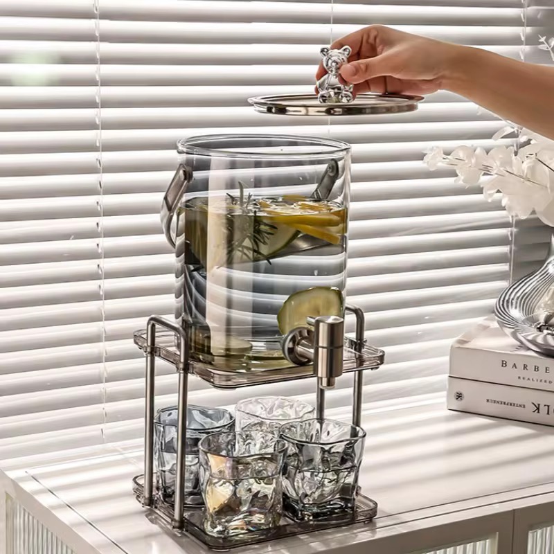 GLASS KETTLE SET WITH TAP LARGE CAPACITY BUCKET