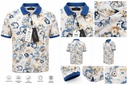 Polo shirt FRANCZIONI/BLUE FLORAL
