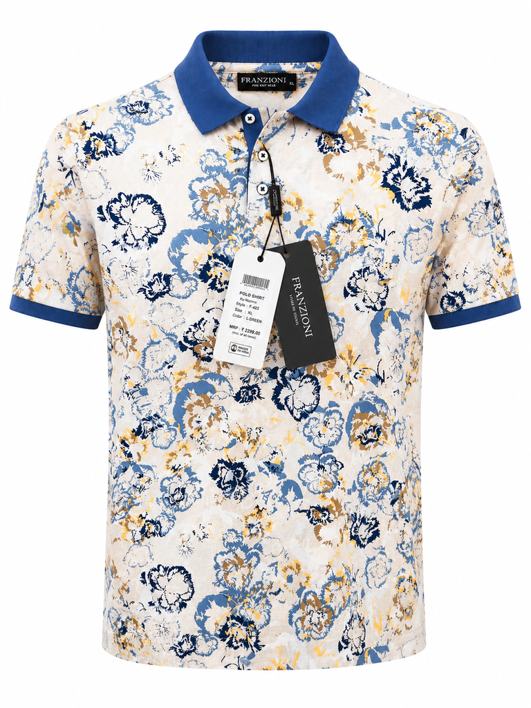 Polo shirt FRANCZIONI/BLUE FLORAL