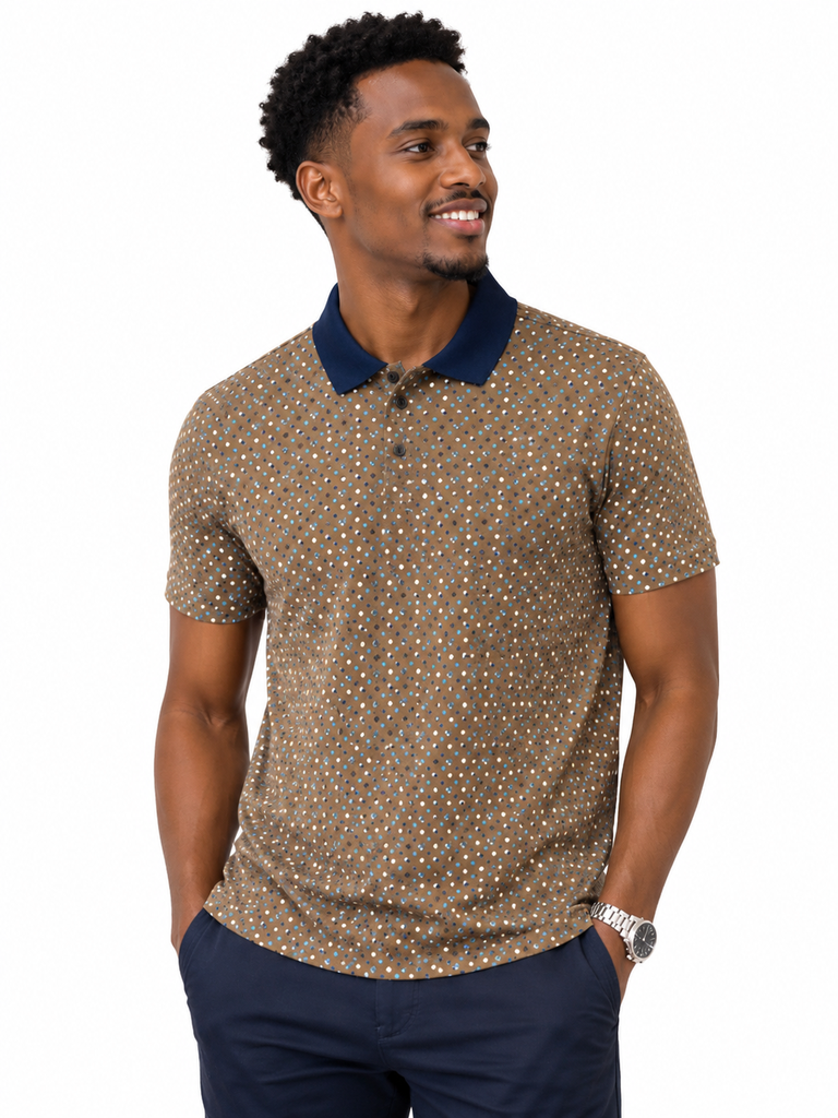 Polo shirt FRANZIONI /BROWN DOTS