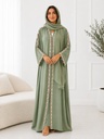 ABAYA GREEN WITH LACES