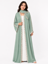 ABAYA GREEN WITH LACES