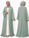ABAYA GREEN WITH LACES