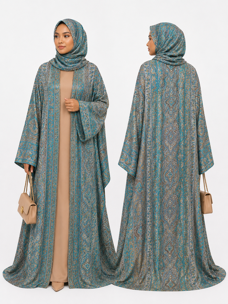 ABAYA PASHIMA LIGHT BLUE