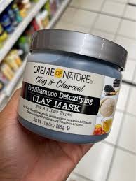 CREME OF NATURE Clay & Charcoal  (Masque à l'argile détoxifiant pré-shampooing) 326g