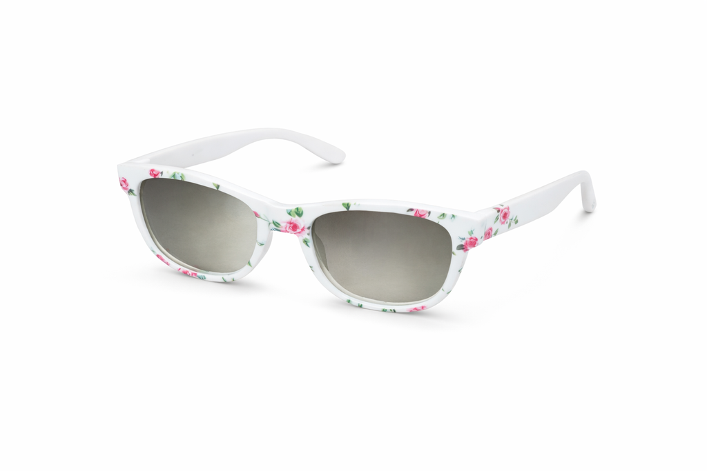 28251  lunettes Fille ( blanc-motif floral)