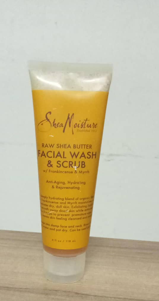 Shea moisture shave african black soap facial wash & scrub 118ml