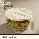  Panier égouttoir multifonction avec couvercle – Boîte de rangement alimentaire pour cuisine – Passoire et conteneur 2-en-1