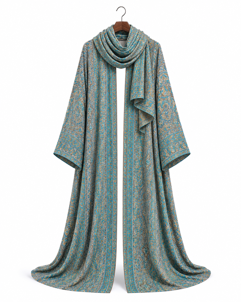 ABAYA PASHIMA LIGHT BLUE