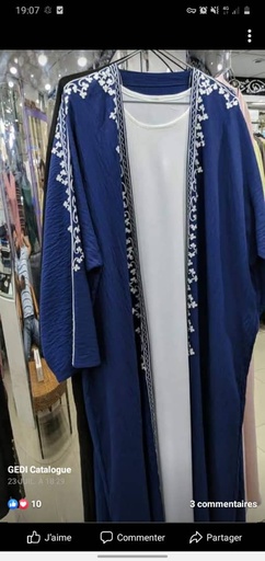 [ (ABAY021)] Abaya blue 3pcs set taslim n karima (ABAY021)