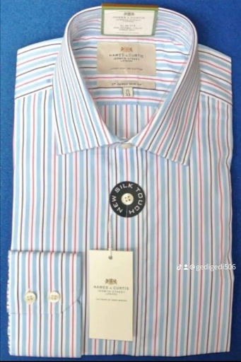 [SH0054] Collection HAWES & CURTIS coupe slim rayée à manches longues