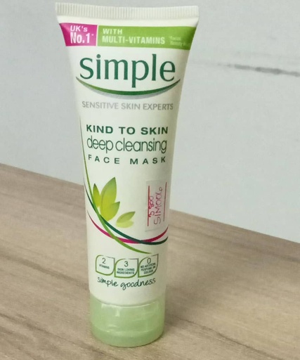[SIM006] Masque visage nettoyant en profondeur SIMPLE, doux pour la peau, 75 ml (SIM006)