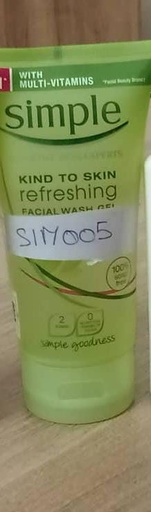 [SIM005] Gel nettoyant visage rafraîchissant SIMPLE, doux pour la peau, 150 ml