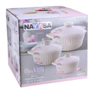 [NSNHP49037] NAYASA CASSEROLE MEDUSA 3 PCS 1.5,2.5,3.5L
